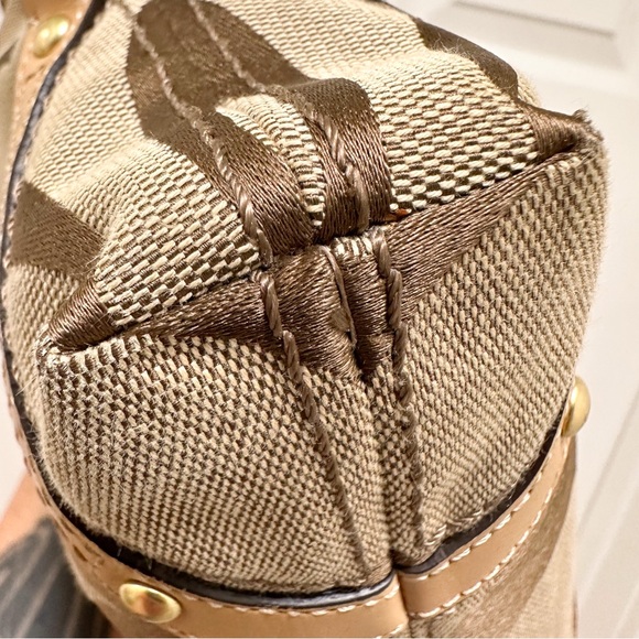 Coach Carly Signature Jacquard Leather Trim Hobo Shoulder Bag Y2K - Picture 9 of 14